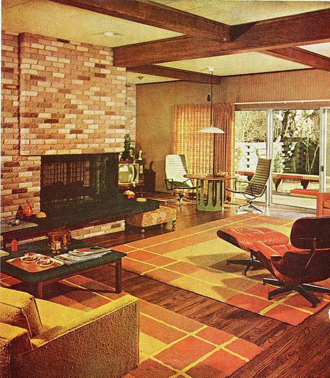 1968 Living Room by SportSuburban, via Flickr Retro Rooms, 70s House, 70s Interior, Modern Architecture Interior, Retro Interior Design, Casas The Sims 4, Vintage Interior Design, Mid Century Living, Mid Century Living Room