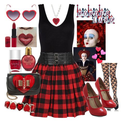 Queen of Hearts - Disney Bound by rainbowbaconcupcake on Polyvore featuring polyvore, fashion, style, Hanro, Forever 21, Leg Avenue, Bristols6, Christian Louboutin, Liz Claiborne, Tarina Tarantino, Markus Lupfer, Rimmel and Nails Inc. Disney Bounding Outfits Summer, Queen Of Hearts Themed Outfits, Queen Of Hearts Disneybound, Queen Of Hearts Inspired Outfits, Disneybound Outfits Summer, Houndstooth Outfit, Disney Character Outfits, Disneybound Outfits, Disney Dress Up