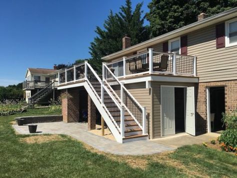 Under Deck Shed, Cabin Basement, Under Deck Storage, Yard Oasis, Under Deck, Airbnb Ideas, Deck Flooring, House Storage, Deck Storage