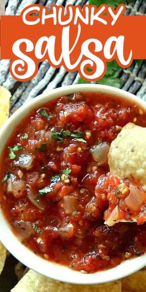 Homemade Chunky Salsa Recipe With Fresh Tomatoes, Homemade Chunky Salsa Recipe, Chunky Mexican Salsa, Ninja Salsa Recipe, Canned Chunky Salsa Recipe, Thick And Chunky Salsa Recipe, Chunky Salsa For Canning, Canned Salsa Recipe With Fresh Tomatoes Chunky, Chunky Salsa Recipe With Fresh Tomatoes