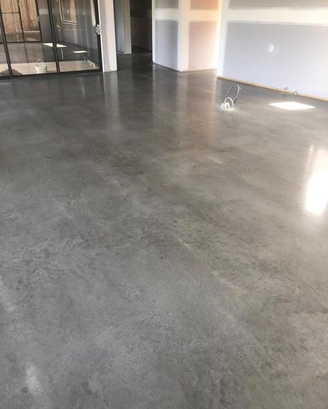 Roseleigh Homes, Concrete Floors Industrial Interiors, Burnished Concrete Floor, Polished Black Concrete Floor, Dark Polished Concrete Floor, Industrial Flooring Concrete, Concrete Glossy Floor, Burnished Concrete, Law Design