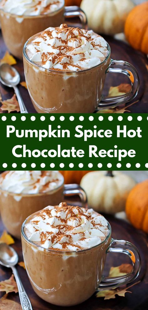 Looking for a unique hot chocolate recipe? This Pumpkin Spice Hot Chocolate Recipe is a must-try. Blending the best of hot chocolate and pumpkin recipe flavors, it's perfect for pairing with dinner recipes or lunch ideas. Pumpkin Spice Hot Chocolate Recipe, Pumpkin Hot Chocolate Recipe, Pumpkin Spice Hot Cocoa, Unique Hot Chocolate, Pumpkin Spice Hot Chocolate, Spice Hot Chocolate, Pumpkin Hot Chocolate, Classic Hot Chocolate, Hot Cocoa Recipe