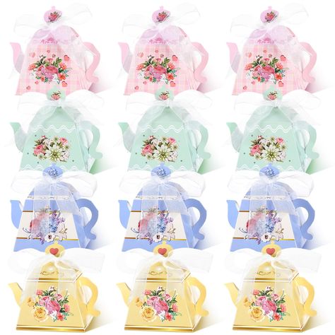 Paper Teapot, Treat Gift Boxes, Flower Box Centerpiece, Teapot Decorations, Tea Party Favor, Baby Shower Tea Party, Tea Party Supplies, Tea Time Party, Tea Party Favors