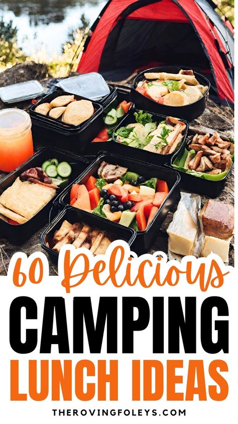 Tired of hot dogs and burgers, try these camping meal lunch ideas on your next camping trip! These are the best camping lunch ideas for a crowd, or for kids, or if you want to make them ahead of time. 60 easy camping lunch ideas you need to test out! | Camping Lunch Ideas | Camping Lunch Ideas Make Ahead | Easy Camping Lunch Ideas Make Ahead | Clean Eating Camping Meals, Lunch Camping Meals, Lunch Camping Ideas, Lake Food Ideas Summer Camping Recipes, Camping Lunches Ideas, Meal Prep For Camping Trip, Easy Camping Lunches, Lunch Ideas Camping, Lunch Ideas For Camping