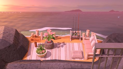 Beach Theme Animal Crossing, Animal Crossing Easy Ideas, Animal Crossing Camping Ideas, Acnh Private Beach, Animal Crossing Secret Beach Ideas, Animal Crossing Island Inspiration Easy, Animal Crossing Minimalist, Animal Crossing Home Ideas, Animal Crossing Aesthetic Island