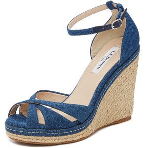 L.K. Bennett Litya Jean Wedge Sandals Blue Sandals Heels, Blue Wedge Sandals, Platform Wedges Shoes, Wedges Heels, Fashion Shoes Sandals, Sandals Wedge, Ankle Tie Sandals, Sandals Wedges, Ankle Strap Sandals Heels