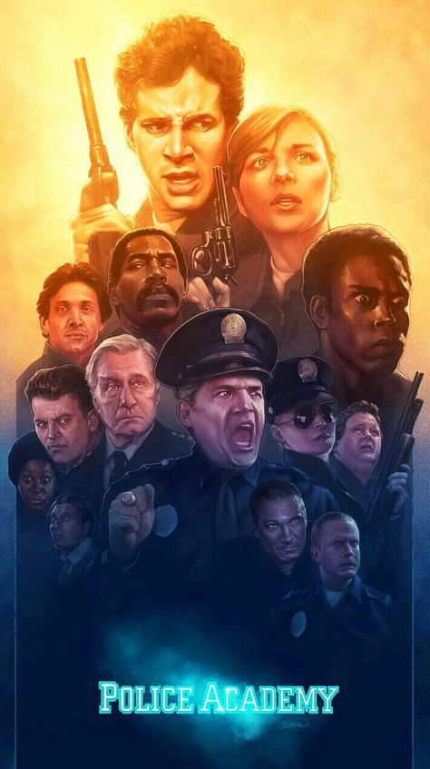 POLICE ACADEMY Police Academy Movie, Best Movie Posters, Fan Poster, Police Academy, Classic Movie Posters, Pop Culture Art, Cinema Posters, Alternative Movie Posters, Movie Poster Art