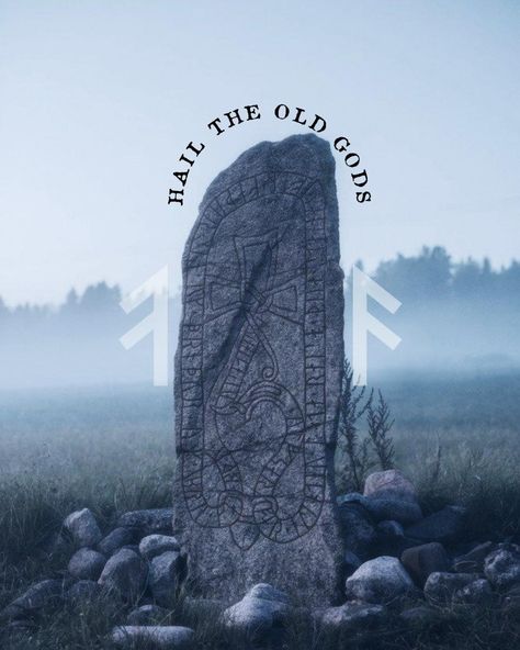 Oreamnos Oddities on Instagram: “HAIL THE OLD GODS ⁠ ⁠ A runestone is typically a raised stone with a runic inscription, but the term can also be applied to inscriptions on…” Norse Gods Aesthetic, Odin Aesthetic, European Mythology, Viking Gods, Pagan Life, Norse Paganism, The Old Gods, Scandinavian Tattoo, Viking Aesthetic