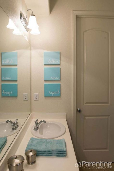 DIY Bathroom Decor Ideas for Teens - Bathroom Canvas Art - Best Creative, Cool Bath Decorations and Accessories for Teenagers - Easy, Cheap, Cute and Quick Craft Projects That Are Fun To Make. Easy to Follow Step by Step Tutorials http://diyprojectsforteens.com/diy-bathroom-decor-teens Bathroom Art Diy, Bathroom Canvas Art, Teen Bathrooms, Bathroom Canvas, Cheap Bathrooms, Girls Bathroom, Diy Bathroom Decor, Trendy Bathroom, Bathroom Art