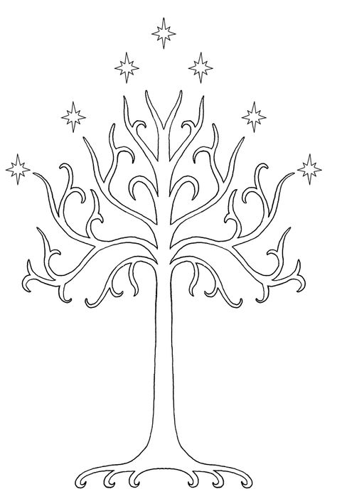 an outline of the White Tree of Gondor, I'm such a nerd, I have considered it in white ink! lol Lotr Embroidery, Lord Of The Rings Svg, Tree Of Gondor Tattoo, White Tree Of Gondor, Tree Tattoo Forearm, Rose Kitchen, Tree Of Gondor, Hobbit Party, Lotr Tattoo