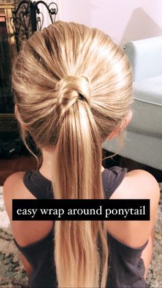 Easy Wrap Around Ponytail - Looking for some easy ponytail styles? Here are 7 ponytails  for you to try at home with your daughter. These are easy hairstyles for girls. How To Wrap Hair Around Ponytail, Girls Ponytail Hairstyles, Wrap Hair Around Ponytail, Ponytail With Hair Wrapped Around, Quick Ponytail Hairstyles, Wrap Around Ponytail, Knot Ponytail, Easy Ponytail, Low Ponytail Hairstyles