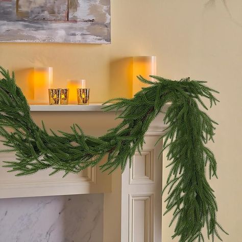 Hananona 2 Pcs Artificial Norfolk Pine Garlands, Real Touch Winter Pine Garland, Green Artificial Greenery Garland for Table, Mantle, Wall, Indoor, Outdoor Christmas Decorations (2, 6 FT) Garland For Table, Vine Decoration, Holiday Mantle, Christmas Branches, Norfolk Pine, Artificial Christmas Garland, Artificial Plants Outdoor, Pine Garland, Artificial Garland