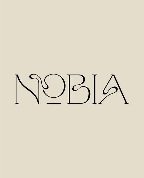 Luxury brand design for NOBIA Letter Designs Ideas, Designer Logo Design, Cool Logo Fonts, Logo Sophisticated, Logo Reference Ideas, Aesthetic Brand Design, Brand Lettering, Best Typography Design, Aesthetic Shape