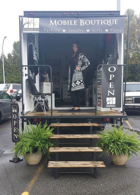 Caravan Business Ideas, Van Business Ideas, Tiny Shop Ideas, Mobile Boutique Ideas, Mobile Business Ideas, Boutique Truck, Mobile Fashion Truck, Truck Store, Fashion Truck