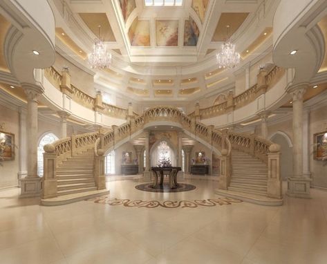 Luxurious House Interior, Inside Mansions, Castle House Design, Big Mansions, Luxury Staircase, Luxury Mansions Interior, Dream Life House, Fancy Houses, Mansion Interior