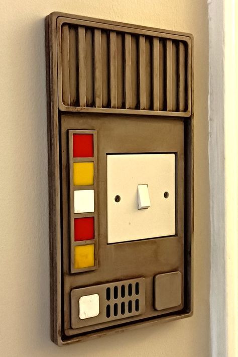 Star Wars Impressed Mild Weathered Swap Management Panel / 3d - Etsy UK Star Wars Wall Light, Star Wars Inspired Home, Star Wars Inspired Decor, Star Wars Wall Panel, Light Switch Surround, Star Wars Theme Bedroom, Star Wars Control Panel, Star Wars Room Ideas Bedrooms, Adult Star Wars Bedroom