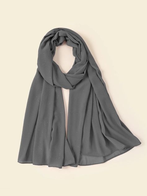 Minimalist Chiffon Scarf | SHEIN USA Grey Hijab, Style Tutorial, Plain Scarves, Scarf Hijab, Hijab Style Tutorial, Grey Scarf, Chiffon Scarf, Hijab Style, Trendy Fashion Women