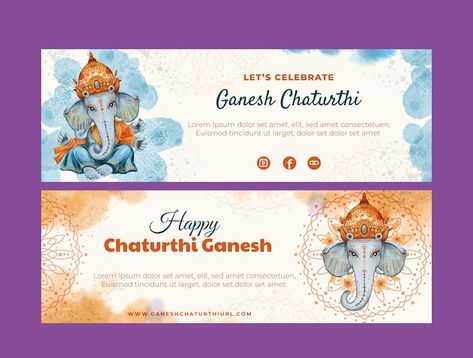 Ganesh Chaturthi Banner, Hr Logo, Exhibition Banners, Ganesh Festival, Festival Banner, Business Banner, Ganesh Chaturthi, Psd Icon, Vector Photo