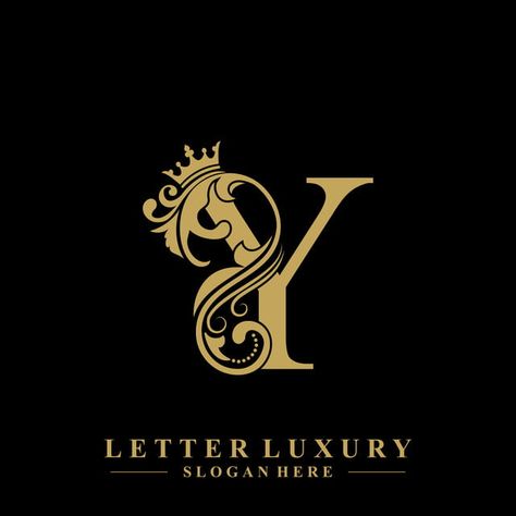 Initial Letter Y Luxury Beauty Flourishes Ornament With Crown Logo Template Y Letter Images, Y Logo Design Letter, Y Letter Logo Design, Y Logo Design, Y Letter Logo, Letter Y Logo, Letter Logotype, Y Letter, Alphabet Letters Images