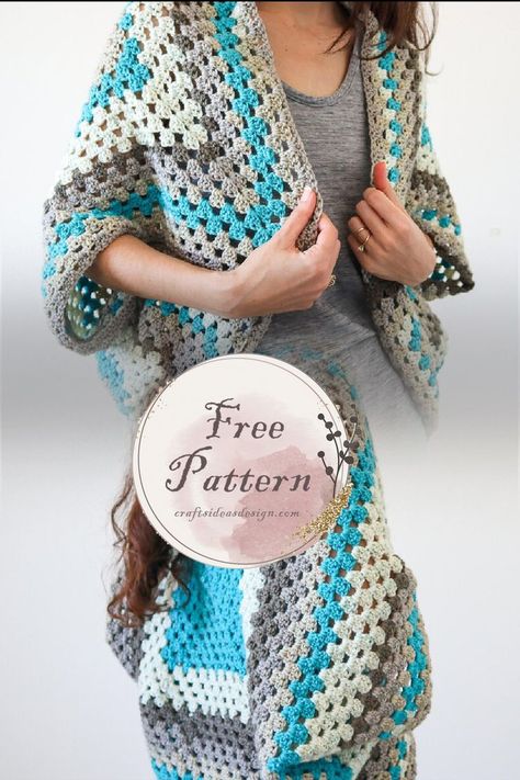 Granny Square Shrug – Free Pattern #crochet #freepattern #crochetamd #crochetpattern Crochet A Shrug, Granny Square Shrug, Free Pattern Crochet, Granny Square Pattern, Crochet Shrug Pattern, Shrug Pattern, Crochet Shrug, Learn How To Crochet, Granny Squares Pattern