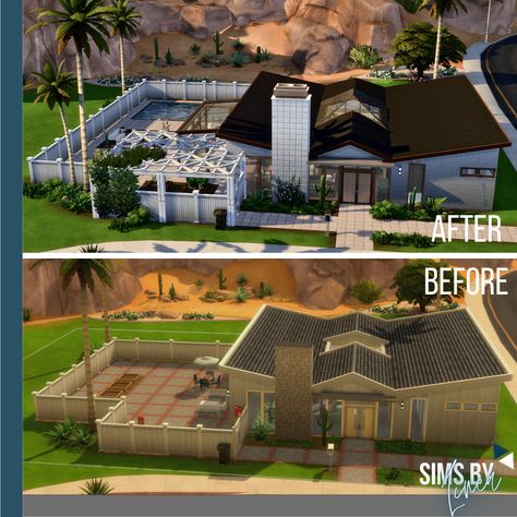 Sims 4 Oasis Springs, Casa The Sims, Oasis Springs, Cool House, Sims 4 House Design, Industrial Living, Industrial Livingroom, Sims 4 Build, Island Living