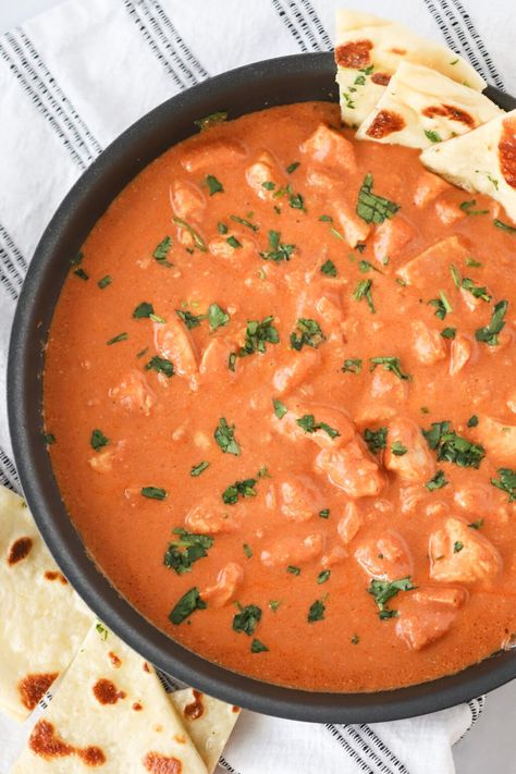 This Chicken Tikka Masala recipe is easy to make at home and tastes as flavorful and delicious as your favorite Indian restaurant. The creamy tomato sauce is full of earthy spices and juicy marinated chicken and tastes great served over basmati rice with a side of Naan bread. #thecarefreekitchen #indian #chicken #tikka #tikkamasala #sauce #spices #marinade #yogurt #dinner Best Chicken Tikka Masala Recipe, Tikka Masala Sauce, Cooking Basmati Rice, Masala Sauce, Chicken Tikka Masala Recipes, Tikka Masala Recipe, Creamy Tomato Sauce, Chicken Tikka Masala, Masala Recipe