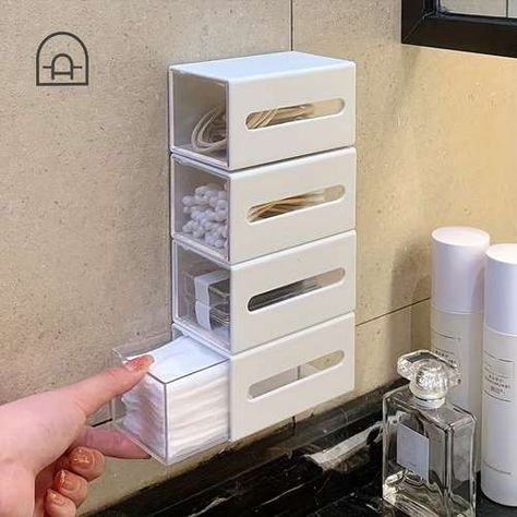 Ikea Wall Makeup Storage, Cute Pad And Tampon Storage, Hanging Acrylic Storage, Tampon And Pads Storage, Storing Toilet Paper In Linen Closet, Esthetician Wall Storage, Personal Hygiene Storage, Bathroom Accessories Small Space, Small Wall Space Storage