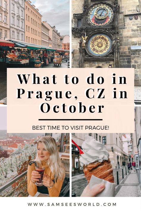 All the best things to do in Prague in October. Prague is one of the most beautiful places in the Czech Republic and is full of exciting things to do in October. This is the best month to visit to enjoy the beautiful architecture, stunning sights and more!  #Prague #Travel #Europe Visiting Prague, What To Do In Prague, Lennon Wall, Things To Do In Prague, John Lennon Wall, Czech Republic Travel, Chimney Cake, Visit Prague, Travel Through Europe