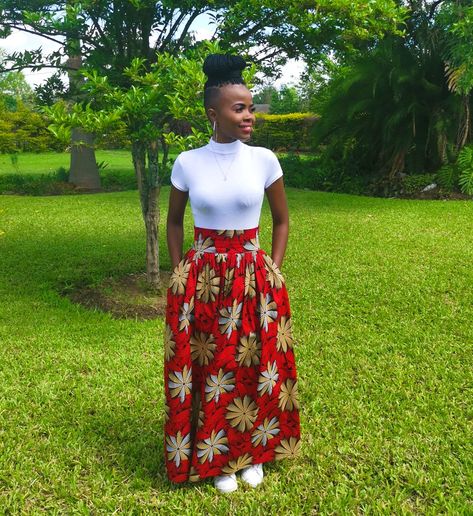 Ankara maxi skirt #ankarafashion #ankarastyles #africanwedding #fashion #ankara #maxiskirt Long Skirt With Sneakers, Look Afro, Skirt With Sneakers, Ankara Maxi Skirt, Skirts With Sneakers, African Fabric Dress, Ankara Skirt, Ankara Fabric, A Skirt