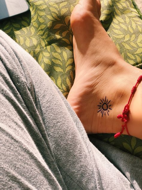 Walking On Sunshine Tattoo, The Sun Tattoo, Sunshine Tattoo, Walking On Sunshine, Sun Tattoos, Sun Tattoo, Leaf Tattoos, Walk On, Maple Leaf Tattoo