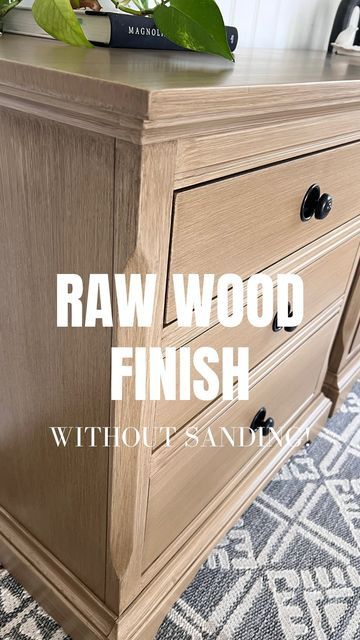 Maddison McCurdy | Furniture Refinishing & DIY on Instagram: "This Raw Wood Finish was really intimidating at first! I kept seeing other furniture refinishers try it and I thought “there’s no way I can do that!” But when I saw these nightstands for sale I scooped them up and knew I was doing that finish on those babies! I grabbed all the supplies and got to it! It all worked out, I LOVED the finished result and now it’s one of my favorites to do! Getting that raw wood, pottery barn look without all the sanding and staining???? YES PLEASE! #rawwoodfurniture #rawwoodfinish #potterybarndupe #potterybarninspired #paintedfurniture #furnituremakeover #nosanding #beforeandafter #beforeandafterfurniture" Heirloom Traditions Paint Furniture Bedroom, Raw Cherry Wood, Refinishing Outdoor Wood Furniture, Stain Furniture Diy Wood, Best Paint For Furniture Without Sanding, Paint For Furniture Without Sanding, Restaining Wood Furniture Dark To Light, Raw Wood Look With Paint, Natural Wood Finish Diy