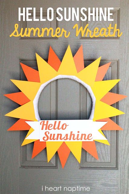 Summertime Crafts, Sunshine Birthday, Wreath Tutorial, Summer Projects, Hello Sunshine, Crafty Diy, Summer Crafts, Hello Summer, Nap Time