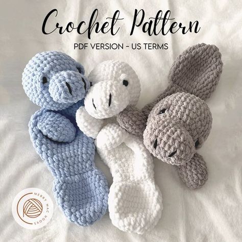 Crochet plushies Crochet Plush Accessories, Manatee Amigurumi Pattern Free, Crochet Manatee Pattern, Baby Snuggler Pattern Crochet, Snuggler Free Pattern, Free Small Amigurumi Patterns, Beginner Crochet Plushies, Crochet Patterns Green, Crochet Animals Free Patterns Amigurumi