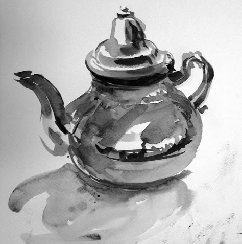 Watercolor Observational Drawing, Ink Wash Still Life, Ink Still Life, Figure Drawing Tutorial, Art Alevel, Wash Painting, Ink Wash Painting, Observational Drawing, Comic Book Art Style