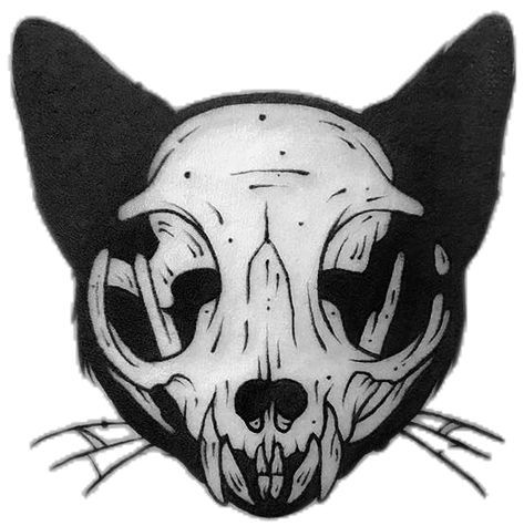 Cat Skeleton Tattoo, Cat Skull Art, Cat With Horns, Cat Skull Tattoo, Cat Skeleton, Creepy Cat, Skeleton Tattoos, Sketchbook Inspo, Cat Tattoo Designs