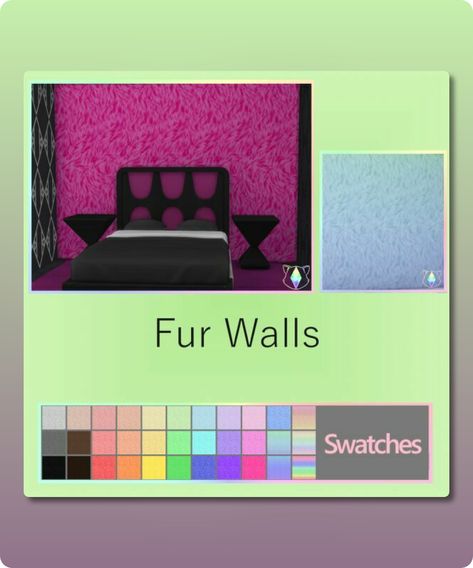 Enjoy these fur walls. Comes In 33 Swatches! Author: ItisCats Learn more at: itiscats.wixsite.com #build_walls_floors #wallpaper #sims4 #sims4cc #gaming #sims Fur Walls, Sims Wallpaper Cc, Magenta Walls, Cc Shopping, Sims 4 Cc Download, Free Sims 4, Sims Wallpaper, Glitter Wall, 4 Wallpaper