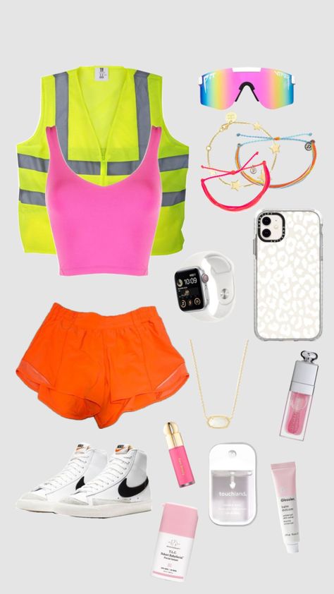 Halloween costume? •|-|• or •|-|• Neon day at school? Neon Day At School Outfits, Neon Robbers Halloween Costume, Halloween Costume Shuffles, Halloween Costumes Shuffles, Pink Construction Worker Costume, Neon Game Day Outfits, Construction Workers Halloween Costumes, Neon Construction Worker Costume, Neon Day Outfit