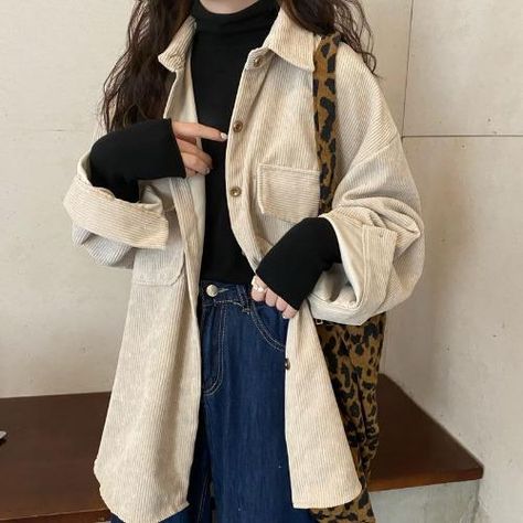 Size (CM) Dress Length Chest Sleeve One size 72 118 48 Retro Hong Kong, Striped Knitted Sweater, Corduroy Coat, Korean Streetwear, Hong Kong Style, Coat Women Fashion, Wool Coat Women, New Retro, Spring Women