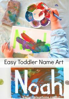 Name Painting Ideas, All About Me Theme, Toddler Arts And Crafts, Daycare Activities, Painting Ideas Easy, Daycare Crafts, Daycare Ideas, Toddler Art, Toddler Fun