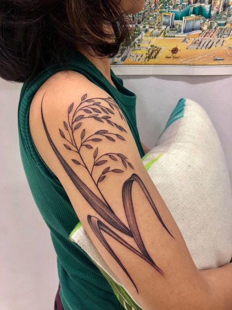 Rice Plant Tattoo, Rice Tattoo, Vietnamese Tattoo, Widow Tattoo, Black Widow Tattoo, Vietnamese Rice, Rice Plant, Festival Makeup Glitter, Filipino Tattoos