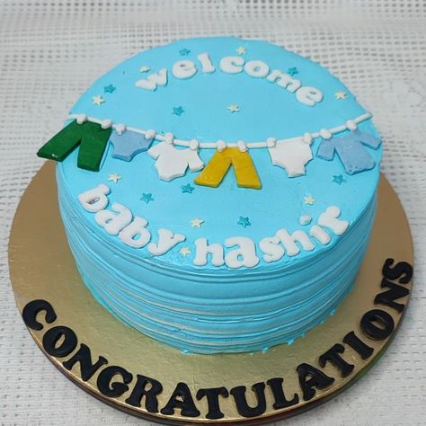 Celebrate the arrival of your little bundle of joy with a delicious cream cake! Perfect for welcoming a new baby boy, this cake is adorned with beautiful fondant work that will make it the centerpiece of your celebration. Order now and make your baby's first celebration extra special! #newborn #babyboy #babycakes #fondantcake #babycelebration #babyarrival #babyshower #babybaptism #babyannouncement #newmom #newdad #newparents #babygirl #babyboycake #newborncake #newbornphotography #babysfirstcake Newborn Cake Ideas, Welcome Baby Boy Cake Ideas, Cake For Newborn Baby Boy, Welcome Baby Boy Cake, Welcome Cake, Welcome Home Cakes, Boy Cake, Baby Boy Cakes, Delicious Cream