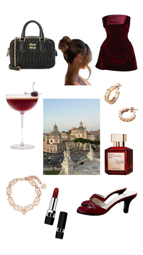 Rome night outfit Christmas Outfit Inspo Holiday Parties, Rome Italy Fashion, Holiday Night Outfits, Chic Holiday Outfits, Rome Holiday, Rome Outfits, Rome Fashion, October Outfits, Red Outfits