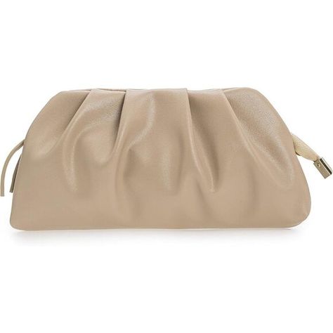 Chic Soft Vegan Leather Clutch Bag Pale (Taupe) Nude Clutch, Fancy Clutch, Causal Dresses, Leather Clutch Bag, Purse For Women, Evening Purse, Leather Clutch Bags, Zipper Top, Pocket Size