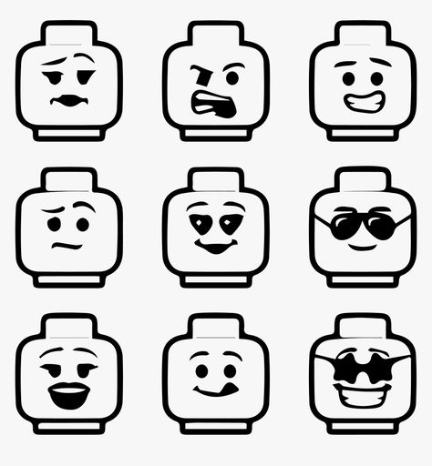 Lego Faces, Lego Shirts, Lego Head, Free Lego, Lego Activities, Lego Birthday Party, Lego Man, Lego Room, Lego Birthday