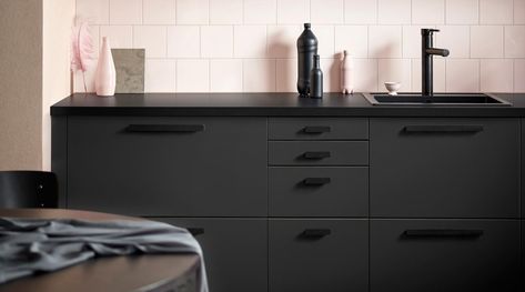 Recycled PET-bottles become IKEA kitchen cabinetry fronts | Woodworking Network Sleek Kitchen Cabinets, Ikea Kitchen Units, Kitchen Cabinets Fronts, Sustainable Furniture Design, New Cabinet Doors, Recycled Kitchen, Trendy Kitchen Tile, White Cupboards, Ikea New