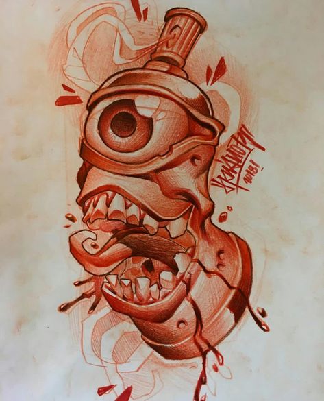 New School Art Drawings, Nychos Art, New School Art, Skull Art Drawing, Graffiti Style Art, Graffiti Characters, Graffiti Cartoons, Graffiti Designs, Tattoo Art Drawings