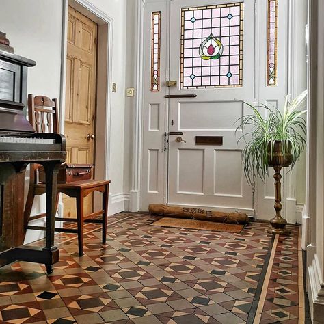 Help alert for Carla🚨...if all else fails  We know a great floor renovator!! Here is the original post from  @houseofbeau13 Edwardian Tiled Hallway, Edwardian Hallway Tiles, Minton Tiles Hallway, Tiled Entrance Hall, Hallway Tiles Floor Entryway, Tiled Entryway Floor, Entrance Hall Tiles, Victorian Entrance Hall, Period Home Interiors