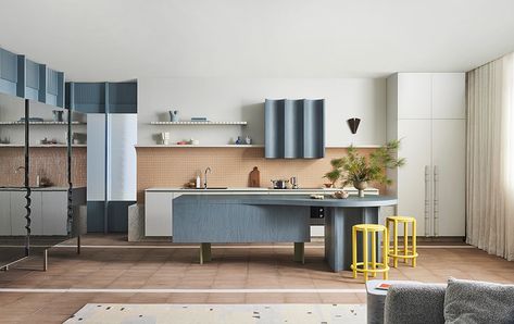 Scoop Kitchen by Laminex x Studio Doherty | Laminex AU Interior Tiles Floor, Warm Kitchen, Traditional Kitchen Design, Interior Tiles, Fun Kitchen, Kitchen Stools, Traditional Kitchen, Kitchen Cupboards, Australian Design