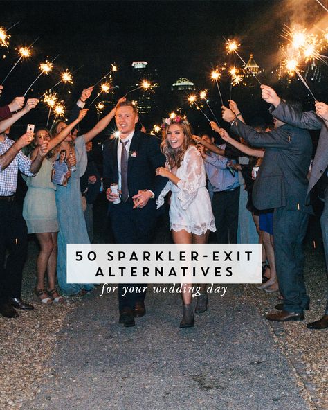 Wedding Couple Exit Ideas, Fake Send Off Wedding, Led Sparklers Wedding, Unique Wedding Exit Ideas Night, Wedding Exit Ideas Night, Sparkler Entrance Wedding, Exits For Weddings, Wedding Exit Photo Ideas, Night Wedding Send Off