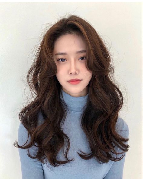 Japanese Perm Waves, Long Hair Wavy Perm, Korean Wave Hair, Korean Perm Hair, Wavy Hair Korean, Volume Perm, Korean Wavy Hair, Long Hair Inspo, Korean Long Hair